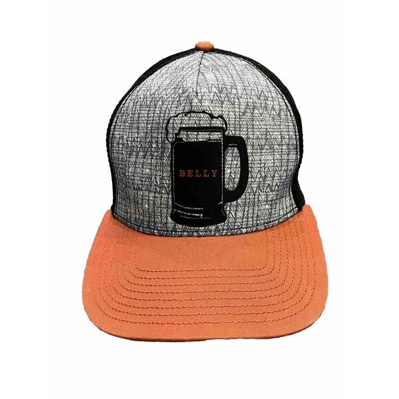 prAna Mens Beer Belly Red Orange Snapback Trucker Hat Baseball Cap Journeyman - Picture 1 of 9